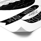 Poster Moderne Scandi noir et blanc voile Nursery (Coin)