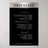 Poster moderne Simpel Silver Salon Price List (Devant)