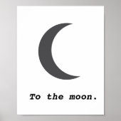 Poster Moderne simple à la citation de la lune (Devant)