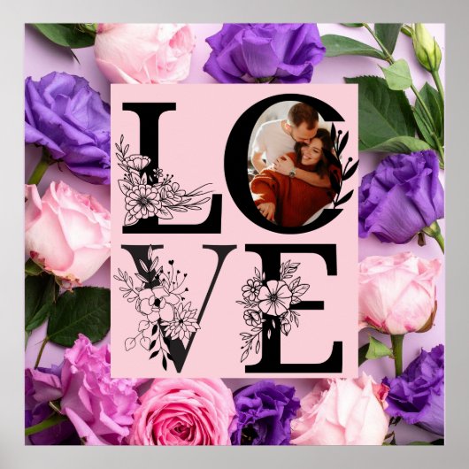 Poster Moderne Simple Amour Photo Joyeuse Saint-Valentin (Devant)