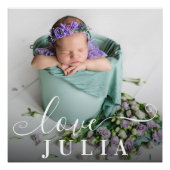 Poster Moderne Simple Bébé Photo Script Amour (Devant)