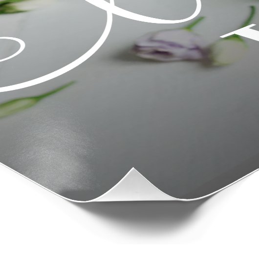 Poster Moderne Simple Bébé Photo Script Amour (Coin)