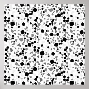 Poster Moderne Simple Blanc Terrazzo Noir