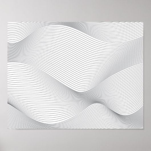 Poster Moderne, simple, cool, abstrait motif d'onde de mo (Devant)