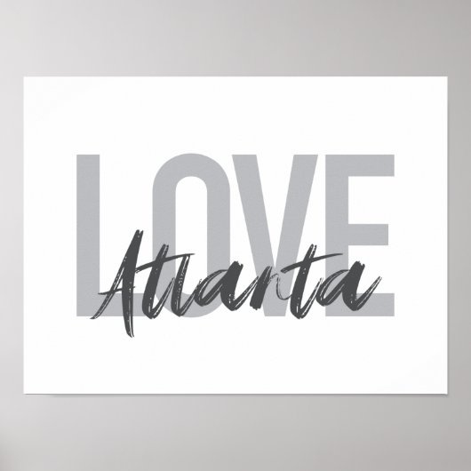 Poster Moderne, simple, cool, design urbain Love Atlanta (Devant)