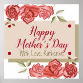 Poster Moderne Simple Élégant Chic Fleurs rouges Fête des (Devant)