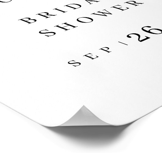 Poster Moderne simple élégant script douche de mariée acc (Coin)