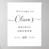 Poster Moderne simple élégant script douche de mariée acc (Devant)