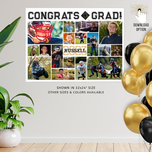 Poster Moderne Simple Graduate 17 Photo Collage