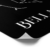 Poster Moderne Simple Line Art noir et blanc, chic boho (Coin)