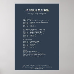 Poster Moderne Simple, Professionnel, Salon, Liste de Pri