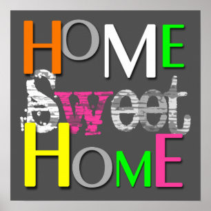 Poster Moderne tendance Colorful Home Sweet Home