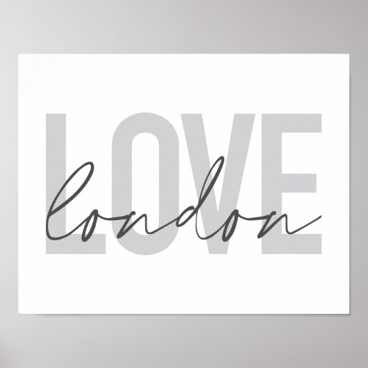 Poster Moderne, urbain, simple, cool, design Love London (Devant)