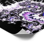 Poster Moderne violet noir blanc dégradé fractal (Coin)