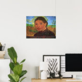 Poster Modersohn-Becker - Autoportrait, Devant des fleurs (Bureau à domicile)