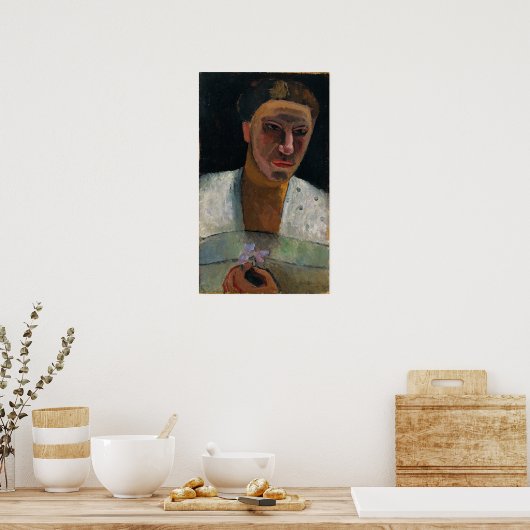 Poster Modersohn-Becker - Lee Hoetger Avec Fleur 1906 (Cuisine)