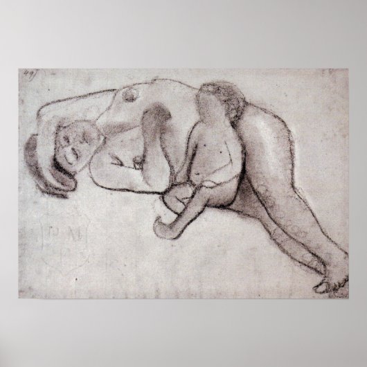Poster Modersohn-Becker - Mère et enfant couchés 1906 (Devant)