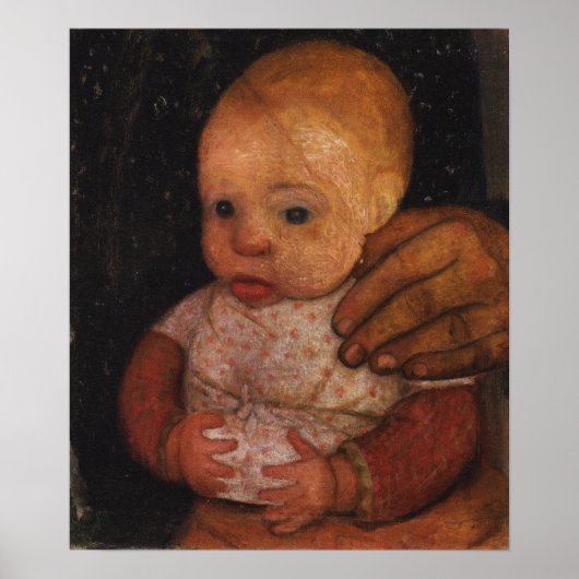 Poster Modersohn-Becker - Nourrisson avec la main de sa m (Devant)