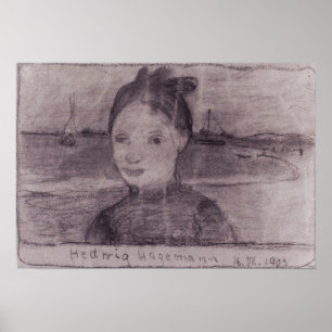 Poster Modersohn-Becker - Portrait d'Hedwig Hagemann