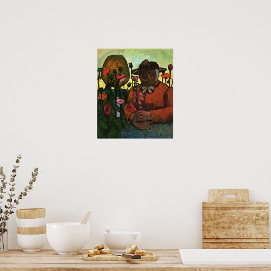 Poster Modersohn-Becker - Vieille Femme Dans Le Jardin 19 (Cuisine)