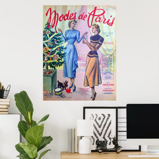 Poster Modes de Paris. (Bureau à domicile)