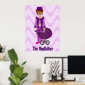 Poster Modfather Funny Mod Sixties Cartoon Character Art (Bureau à domicile)