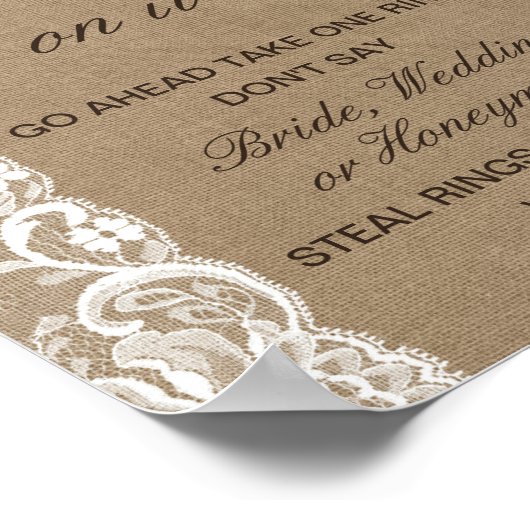 Poster Modifiable Mettre une bague au jeu de Baby Shower  (Coin)