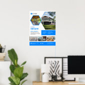 Poster modifiable personnalisé immobilier (Bureau à domicile)