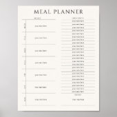 Poster Modifiable Printable Moderne Planificateur de repa (Devant)