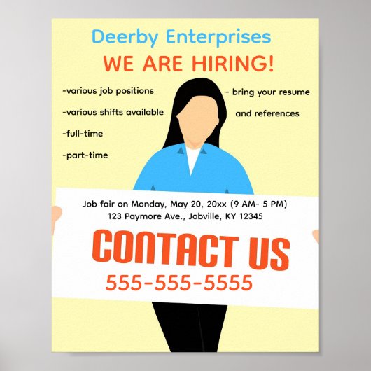 Poster Modifiable que nous embauchons (Devant)