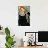 Poster Modigliani - Femme aux cheveux rouges 1917 (Bureau à domicile)