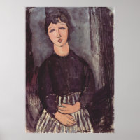 Modigliani femme en noir Art moderne Imprimer