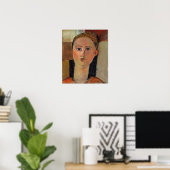 Poster Modigliani - Fille aux cheveux rouges 1915 (Bureau à domicile)