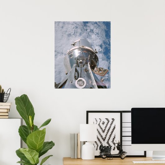 Poster Module de commande Apollo 9 ancré avec module luna (Bureau à domicile)