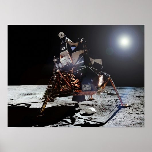 Poster Module lunaire Apollo 11 "Aigle" sur la Lune (Devant)