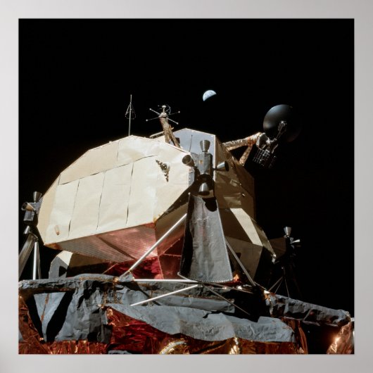 Poster Module Lunaire Apollo 17 "Challenger" & Earth (Devant)