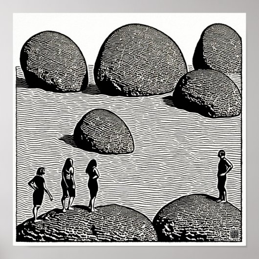 Poster Moeraki Boulders Boîtier Imprimer (Devant)