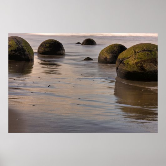 Poster Moeraki Boulders sur la plage (Devant)