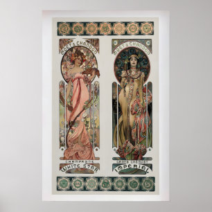 Poster Moet Chandon par Alphonse Mucha   Vintage