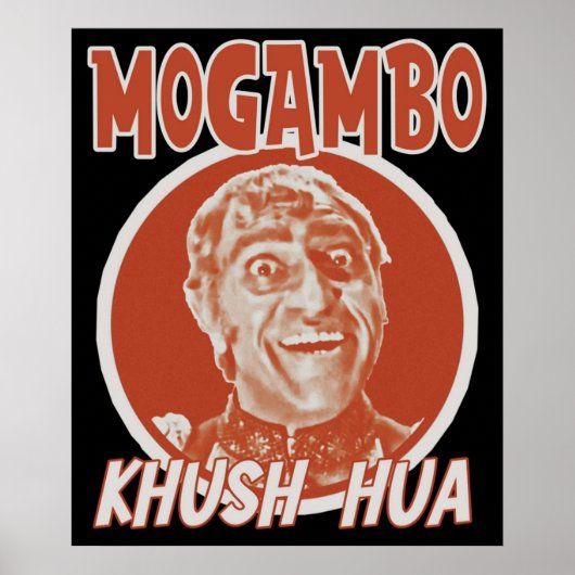 Poster Mogambo Khush Hua Bollywood Sarcastique Funny Desi (Devant)