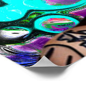 Poster Mohawk Punk Girl Art Abstrait (Coin)