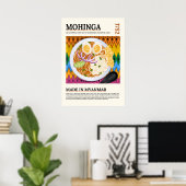 Poster Mohinga Soupe de nouilles de poisson traditionnell (Bureau à domicile)