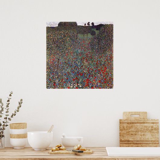 Poster Mohnfeld, Gustav Klimt (Cuisine)