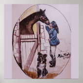 Poster Moi avec bébé cheval de course Jamie (Devant)