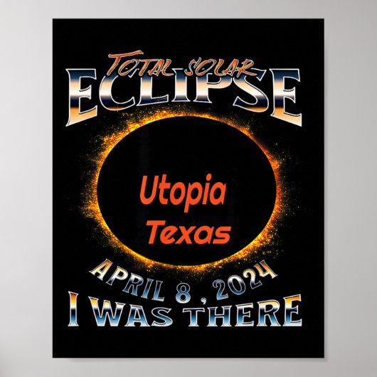 Poster Moi Éclipse Solaire Utopia Texas Là (Devant)