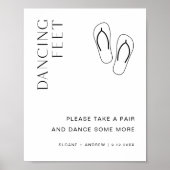 Poster MOINDRE PIEDS DE DANSE Mariage Flip Flops SIGNE (Devant)