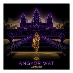 Poster Moine bouddhiste d'Angkor Wat - Cambodge