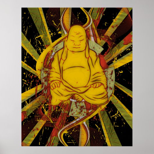 Poster Moine en méditation (Devant)