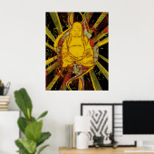 Poster Moine en méditation (Bureau à domicile)