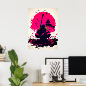 Poster Moine Guerrier Silencieux sous le Soleil Levant (Bureau à domicile)